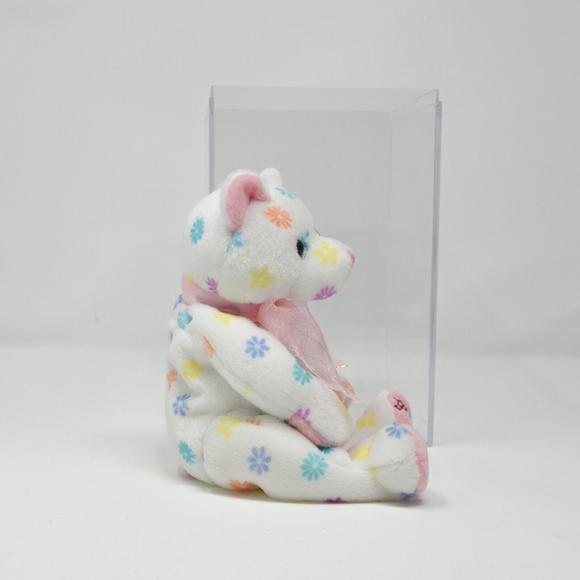 The Beanie Babies Collection White Floral Mom-e Birthday Bear May 12 2002 - Picture 6 of 9